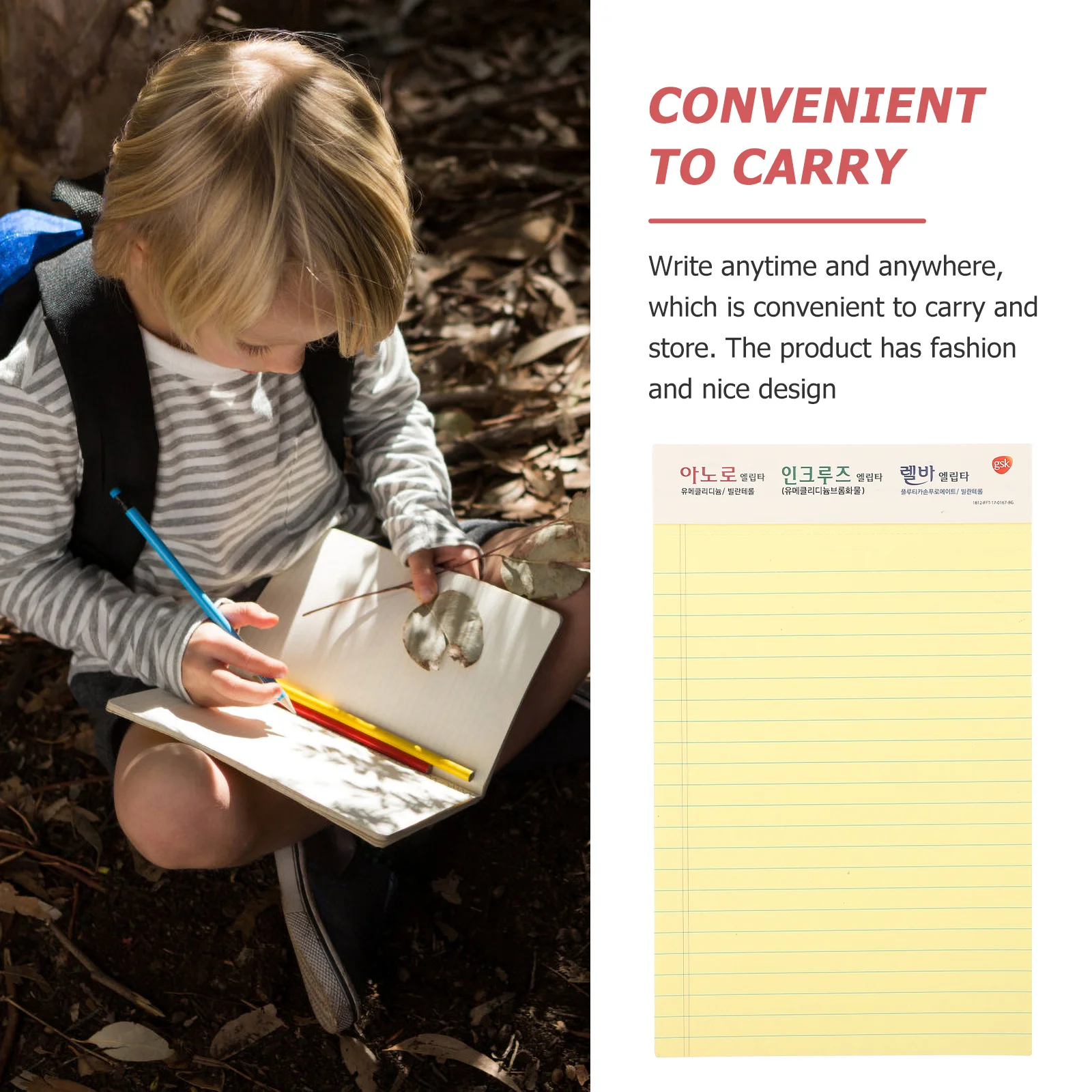 

2Pcs A5 Plan Notebook Portable Daily Journal for School Office Home Use Tearable Sheets Creative Writing Diary Sketch Memo Pad