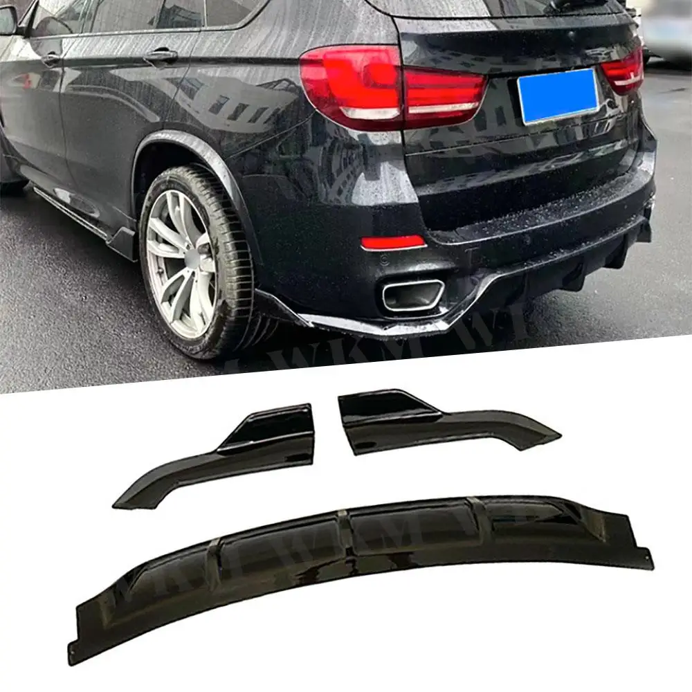 

3Pcs/Set Carbon Fiber Rear Bumper Diffuser Splitters for BMW X5 F15 M Sport 2015 2016 2017 2018 Car Decoration Spoiler ABS