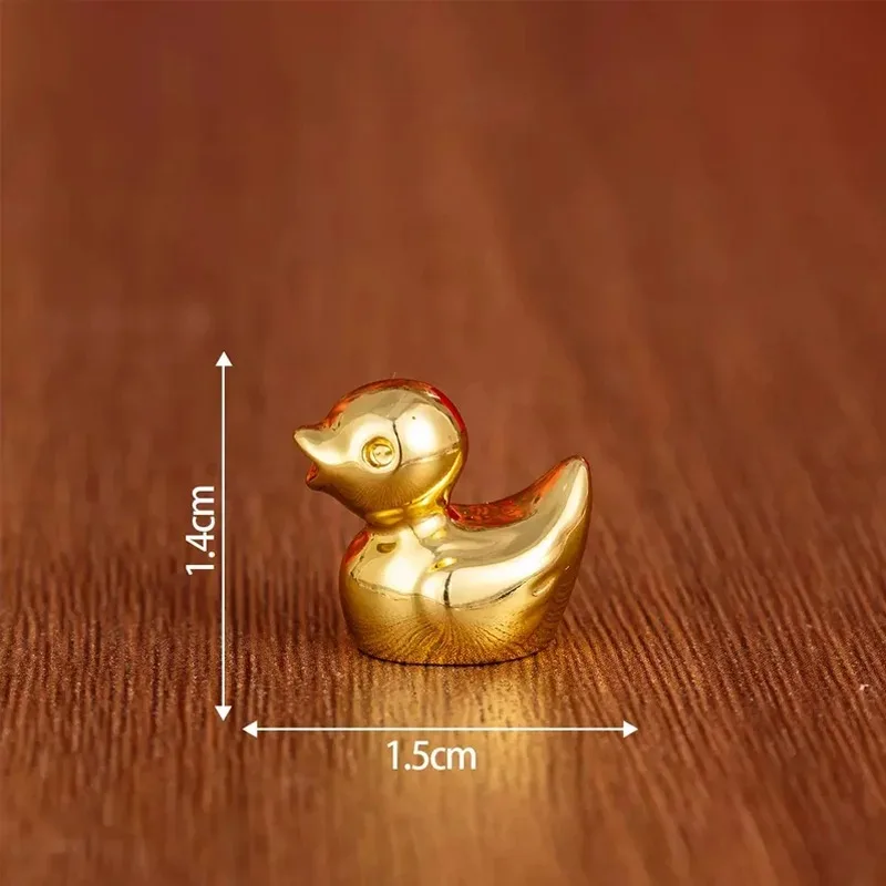 10pcs Mini Golden Color Duck Figurines, Tiny Resin Animal Miniatures for DIY Craft Micro Landscape Home Potted Plants Decoration