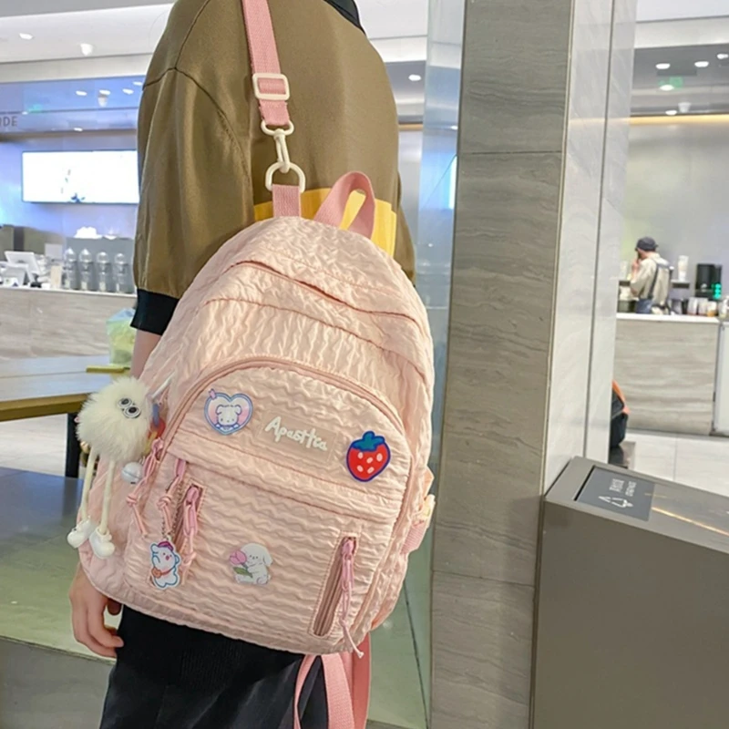 한국 스타일 Schoolbag 여자 학생을위한 패션 팩 캐주얼 데이 팟 배낭 Bookbags 화이트/옐로우/핑크/그린