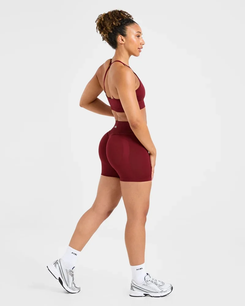 Marken-Sport-Yoga-BH für Damen, nahtloses Oberteil mit offenem Rücken, leicht formende Activewear, schweißableitendes und rutschfestes Material. – Detail 25
