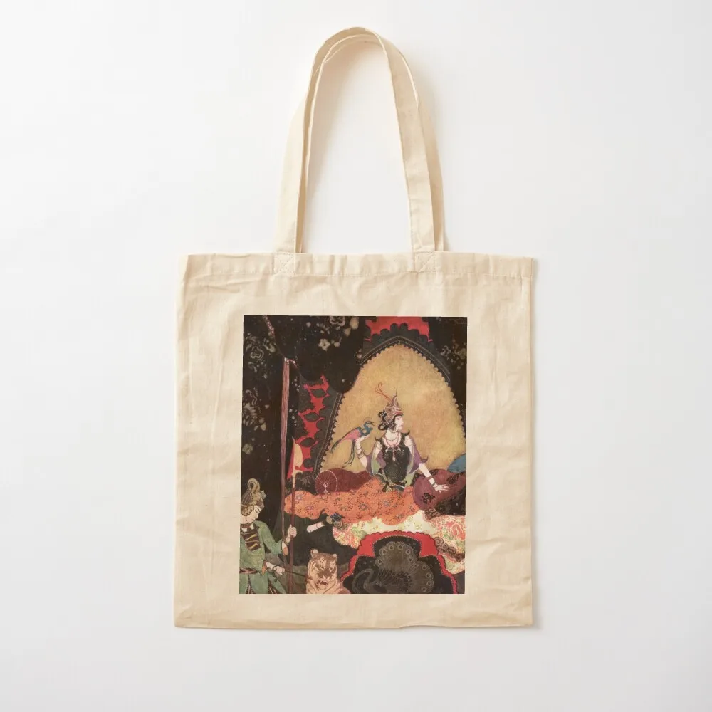 

Edmund Dulac - Layla and Majnun Tote Bag hand bag ladies Cloth bag tote custom shopper woman Canvas Tote