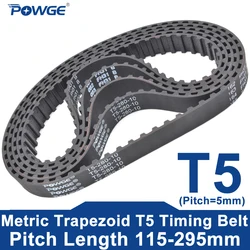 POWGE T5 Timing belt LP=115-295mm 135 140 150 165 185 190 195 200 205 210 215 220 225 230 235 240 245 250 255 260 265 270 275
