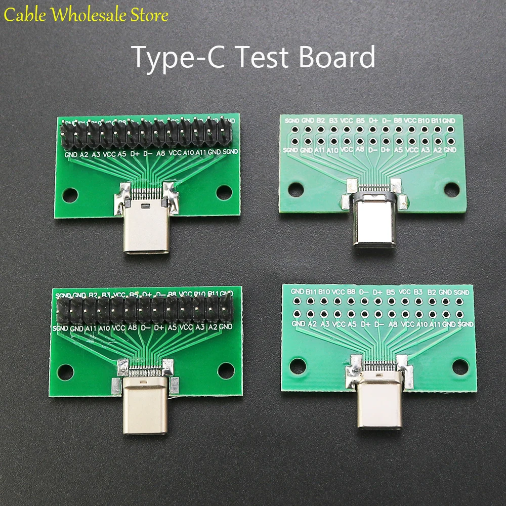 

1PCS Type-C Male Female USB 3.1 Test PCB Board Adapter Type-C 26P 2.54mm Connector Socket For Data Line Wire Cable Transfer