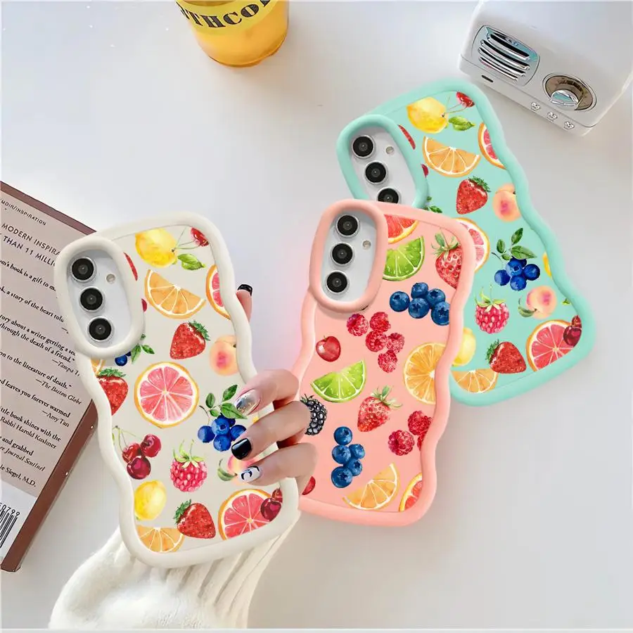 Soft Phone Cover Case for Samsung Galaxy A21s A05 A16 A04 A14 A15 A03 A52 A22 A53 A23 A11 A33 A06 A13 A12 Creative Cartoon Fruit