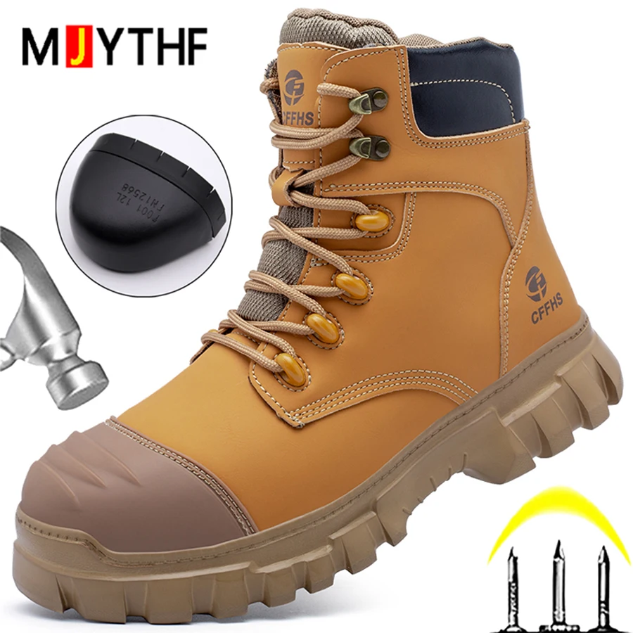 High Quality Work Boots Safety Shoes Men Boots Steel Toe Shoes Puncture-Proof Indestructible Shoes Protection Boots Security