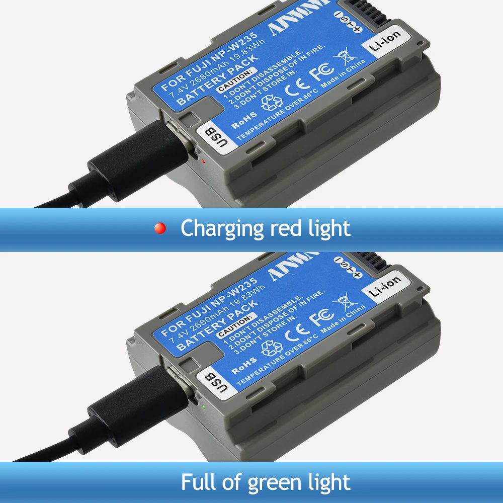 AJNWNM 2650mAh NP-W235 NPW235 بطارية الكاميرا NP W235 USB بطارية قابلة للشحن ل فوجي فيلم فوجي X-T5 XT4 X-T4 GFX100S GFX50S II