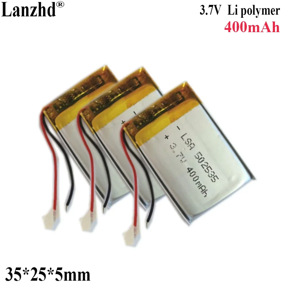 1-15pcs 3.7V Li Polymer Battery For Bluetooth speaker travel recorder night light MP3 PAD camera recorder Speaker 400mAh 502535