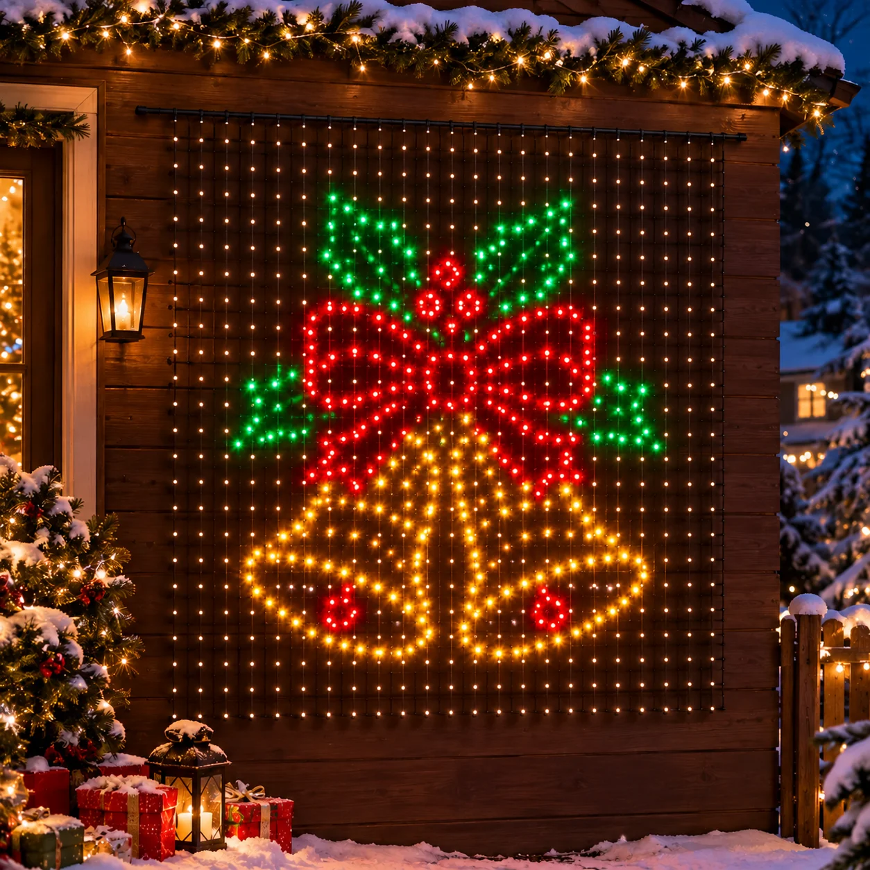 クリスマス用カーテンライトセット。アプリで操作可能。スマートギフト。暖色系のledライト。壁、窓、寝室の装飾に最適。