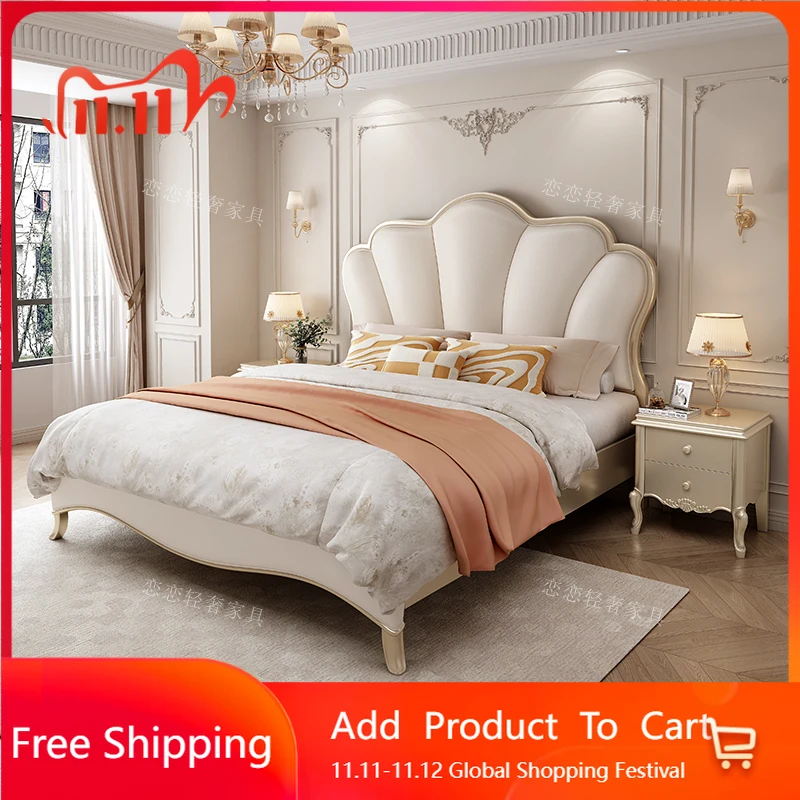 

Princess Sleeping Massage Bed Castle Full Wooden Girls Bed European Simple Human Dog Luxury Bedroom Muebles Hotel Furniture