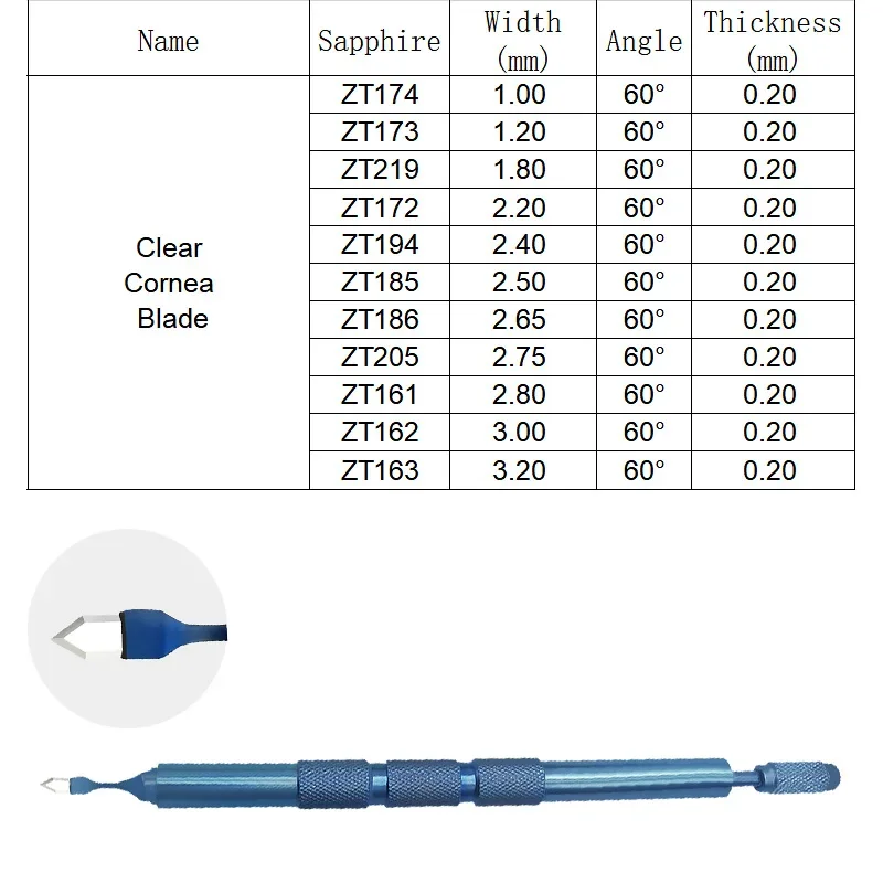 Sapphire Clear Cornea Blade Ophthalmic Surgery Knife Ophthalmic Surgery Instrument
