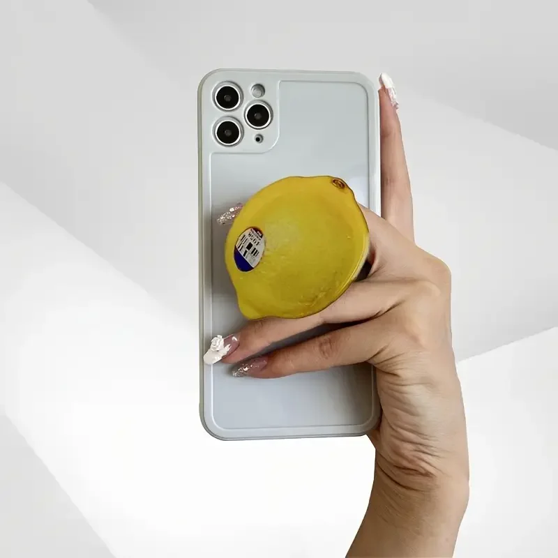 Support de téléphone portable rétractable avec poignée de téléphone citron drôle pour la plupart des smartphones