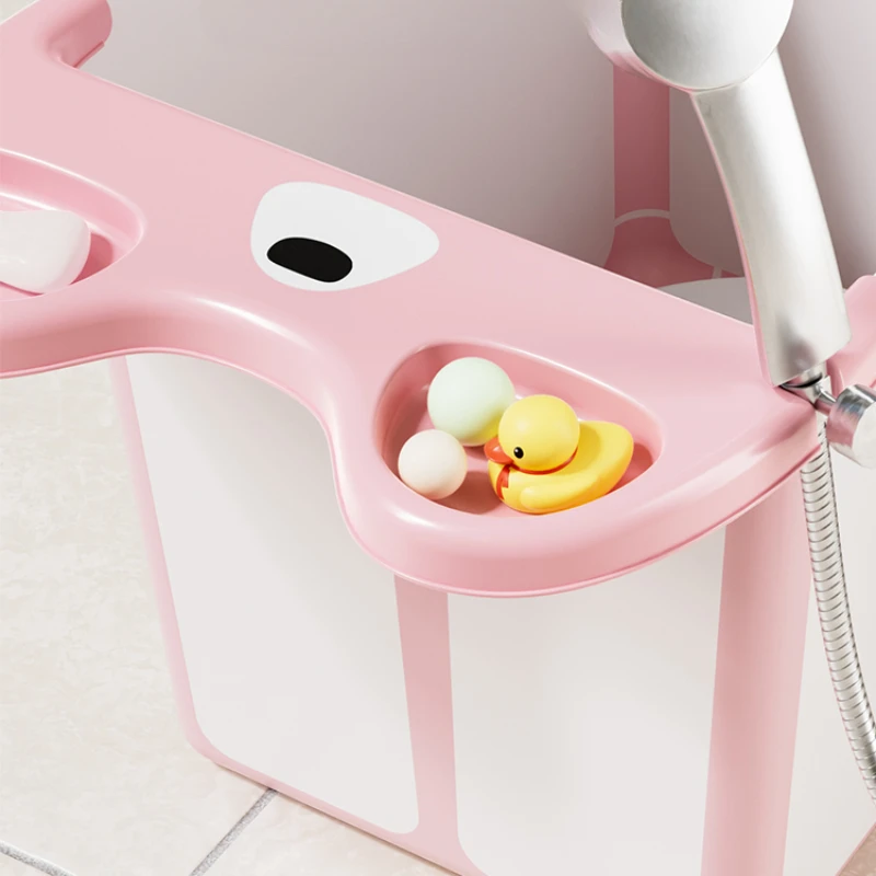 Home Baby Portable Bathtub Vertical Folding Bath Basin Thickening and Increasing Bathroom Barrel Seam Storage Bath Bucket