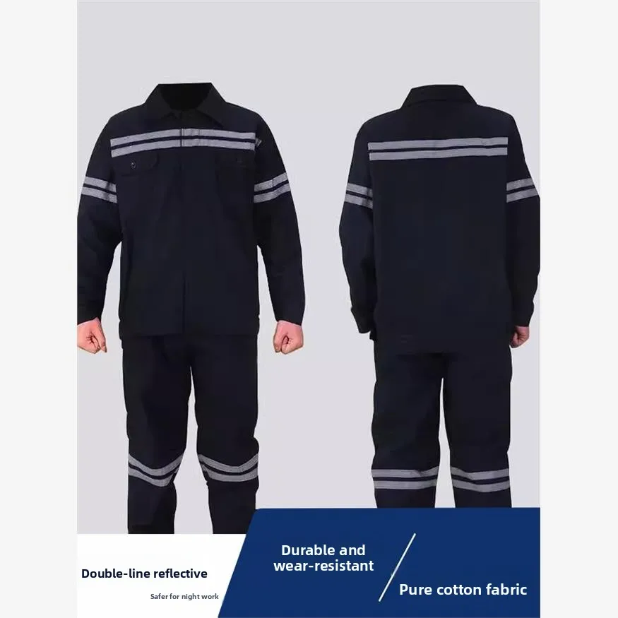 

Pure Cotton Work orm Set for Men Underund Coal Mine Labor Protection Clothing with Double Reflective Strips Wear Resis...