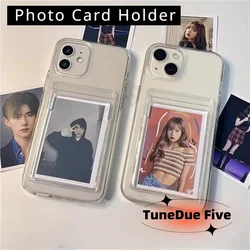 Wallet Card Holder Clear Soft Cases For iPhone 16 Pro Max 13 11 15 14 12 Pro Max Pro Plus XR 7 8 SE Card Slots Cover Small Card