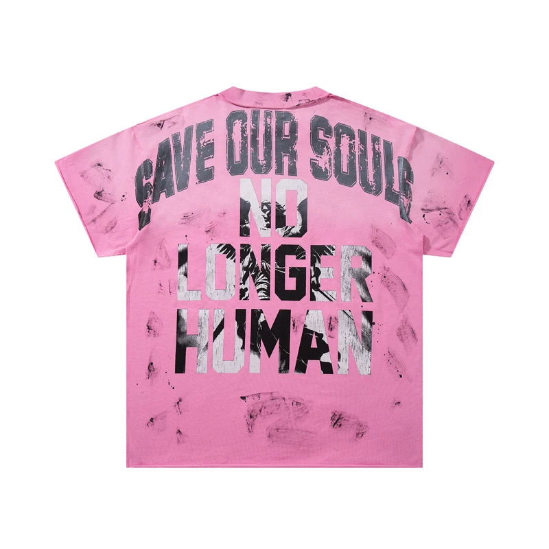 American Retro Style Rare Peace T-shirt Trend Versatile Rhinestone Embellishments Hip Hop Short Sleeve T-shirts Stock