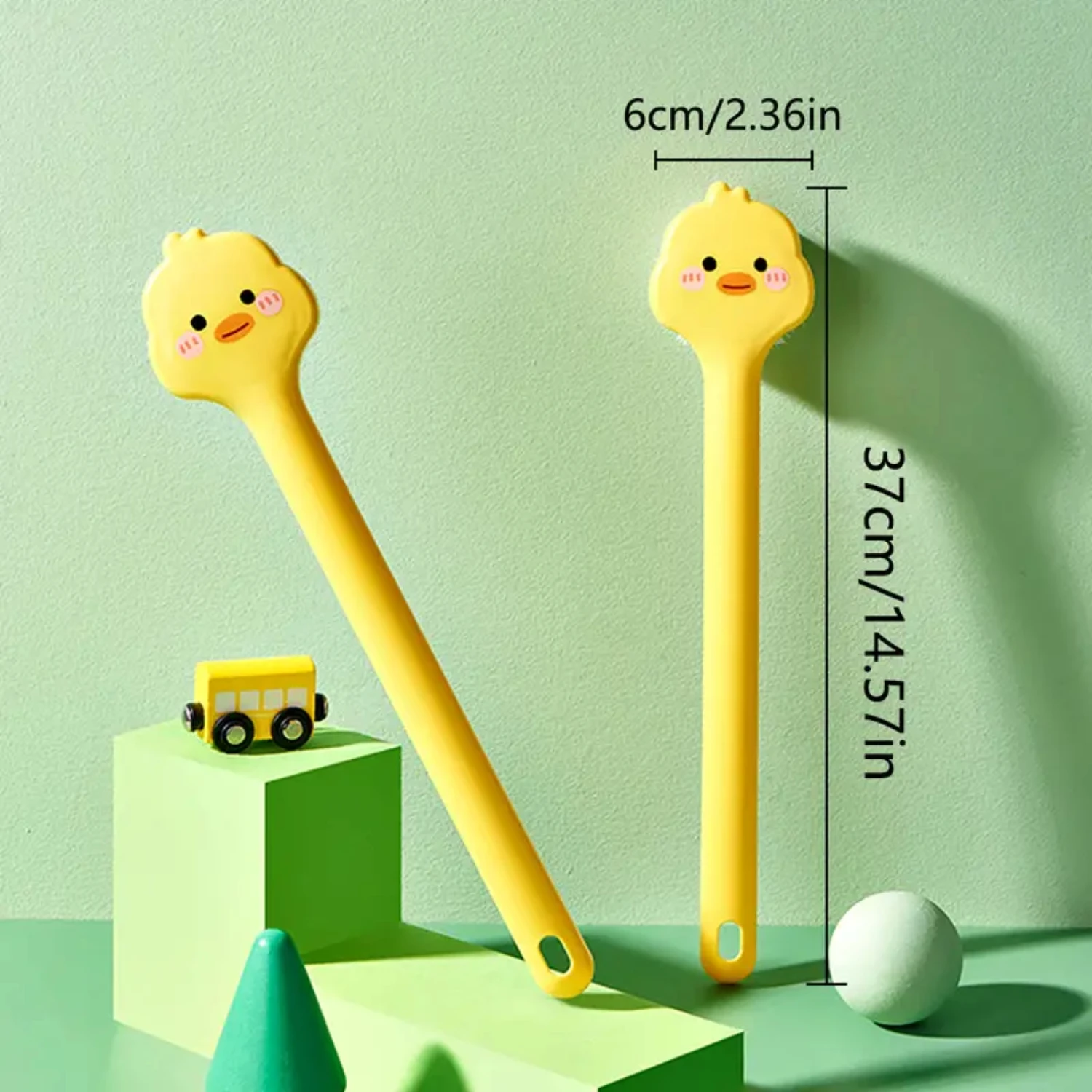 

Soft Hair 1pc Long Handle Bath Back Brush for Shower, 14.57in*2.36in Bathroom Accessory