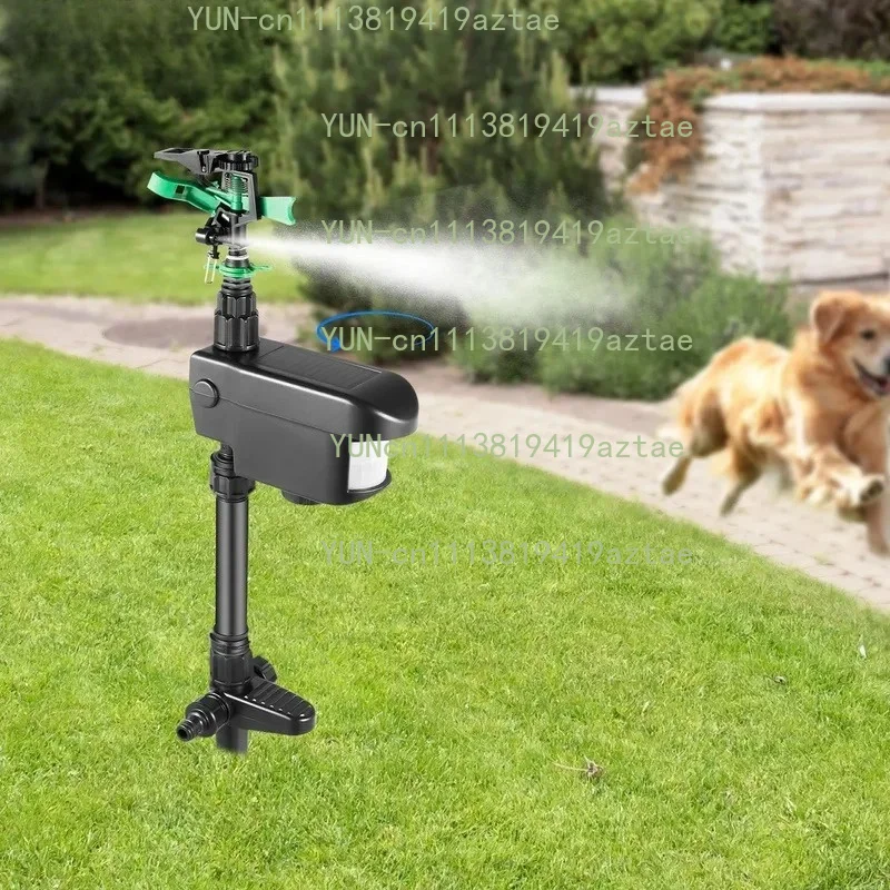 Solar Animal Repellent 30ft 1000ft² Motion Activated Sprinkler and Pest Repeller with Infrared Sensor for Garden Lawn