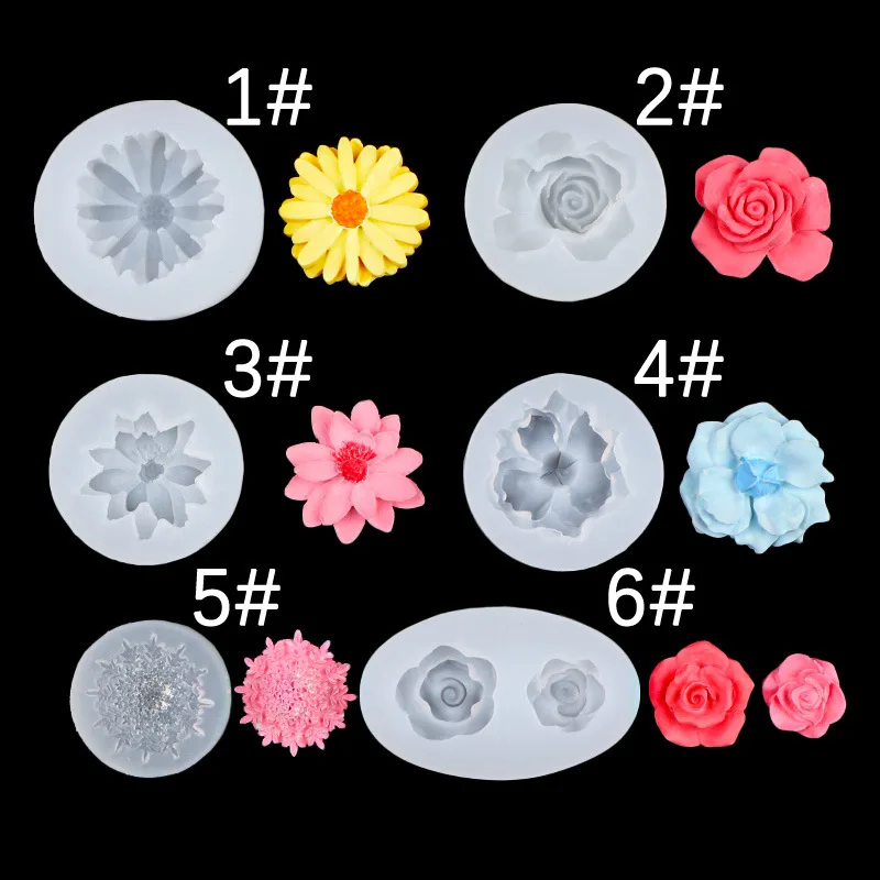 Flower Epoxy Mold DIY Crystal Epoxy Table Storage Jewelry Accessories 15-943