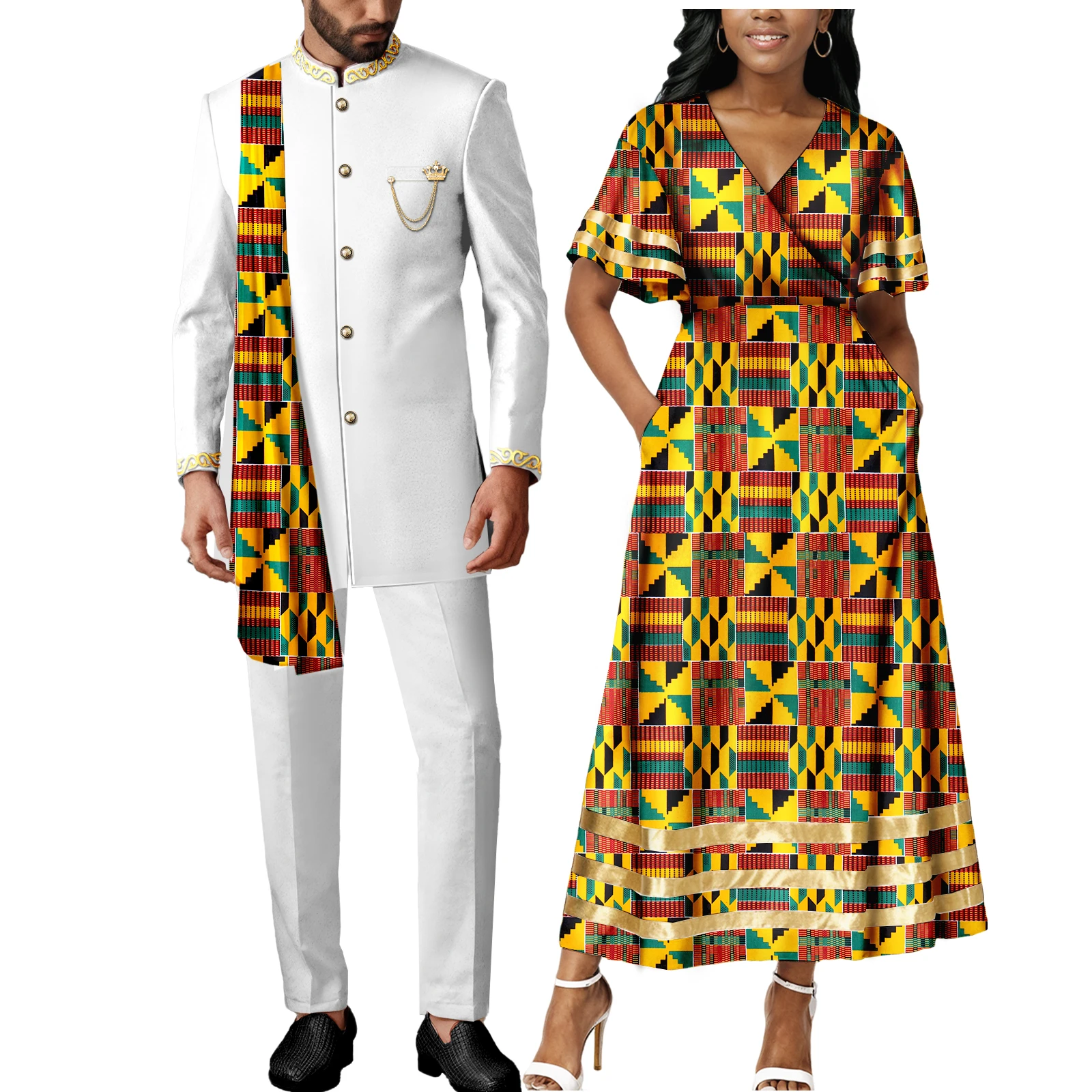 african-clothes-for-couple-mens-embroidery-blazer-and-pants-2-piece-set-matching-women-maxi-dress-party-wedding
