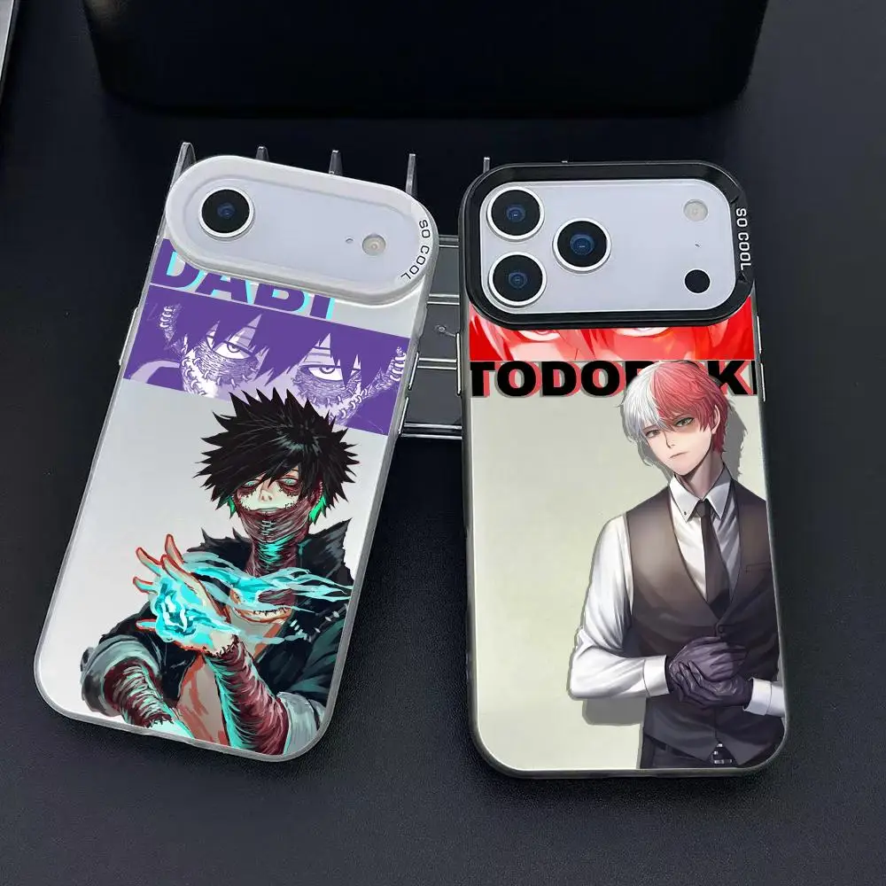 Funda de teléfono de anime japonés My HeroS A-Academia para iPhone 17 16 15 14 13 12 11 Pro Max Air Matte Laser Aurora a prueba de golpes