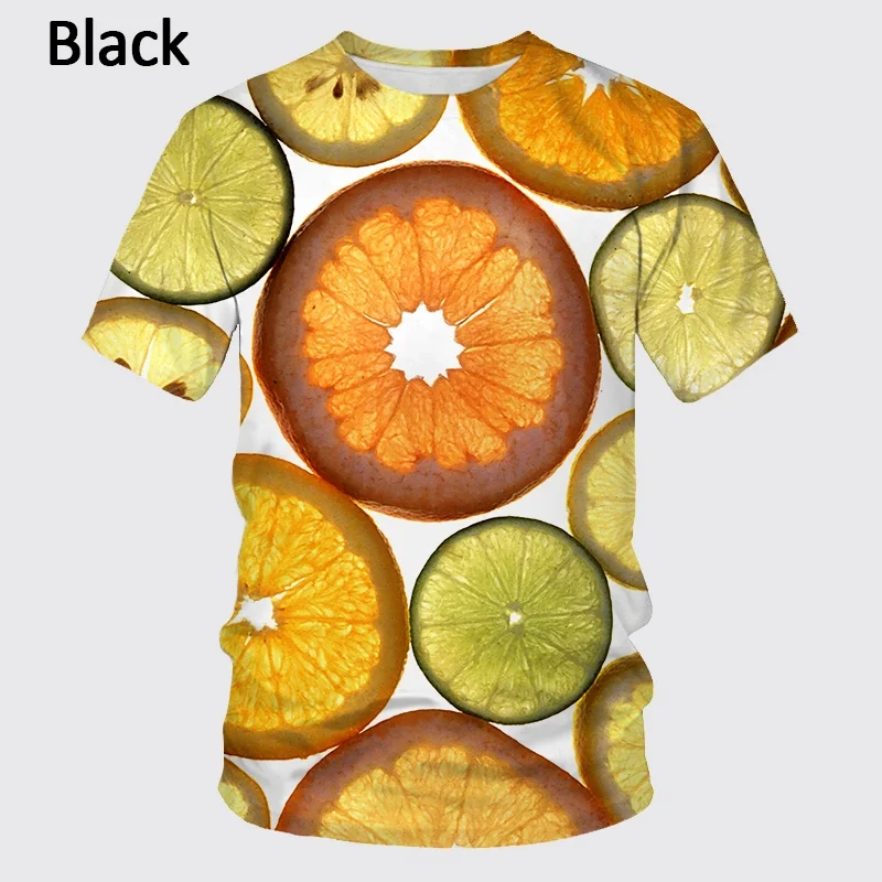 New Fun Fruit 3D Printed T-shirt Men's Summer Casual Round Neck Tops