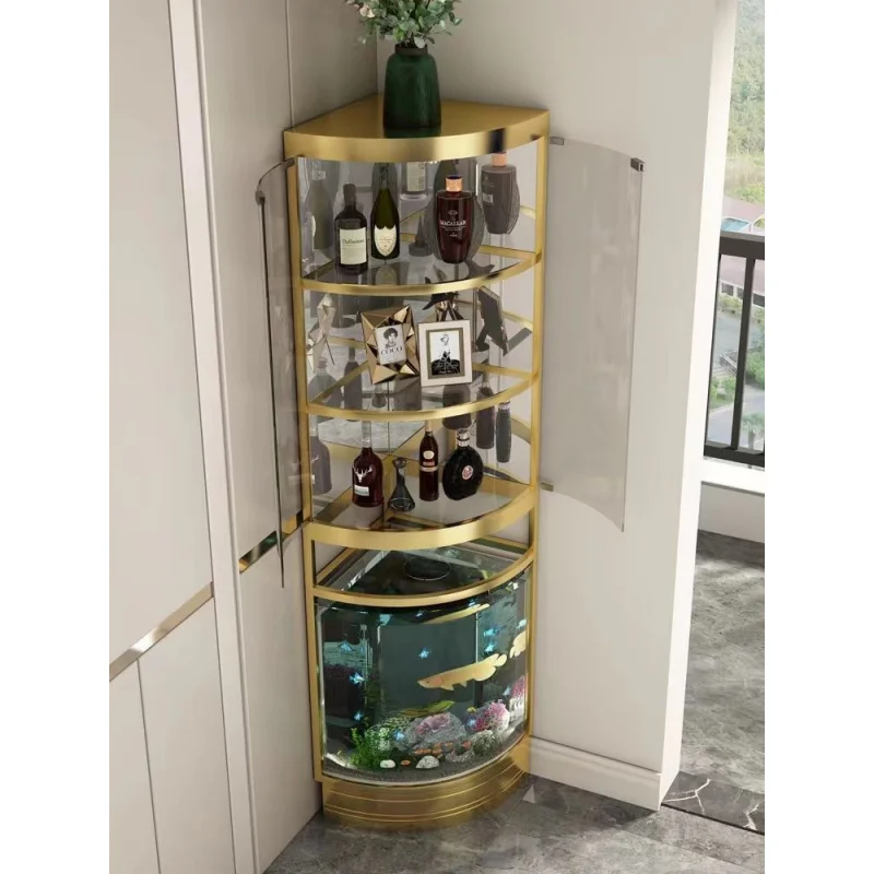 custom. [Magnetic Light] New Fish Wine Cabinet Integrated Small Apartment French Style Multifunctional Dining Room Custom