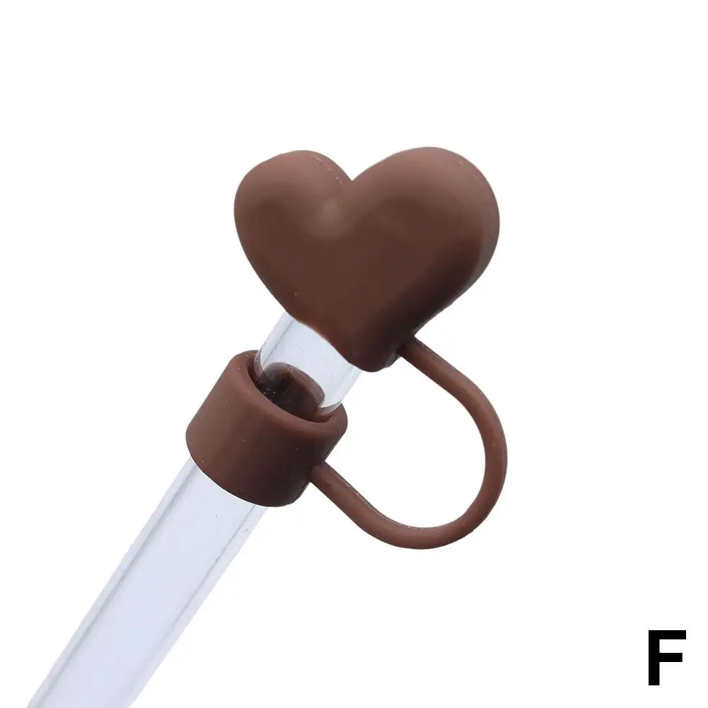 Tapa de cubierta de paja de amor, adornos de paja de silicona reutilizables para taza, cubierta de pajitas a prueba de fugas y polvo para accesorios de vaso N6s2