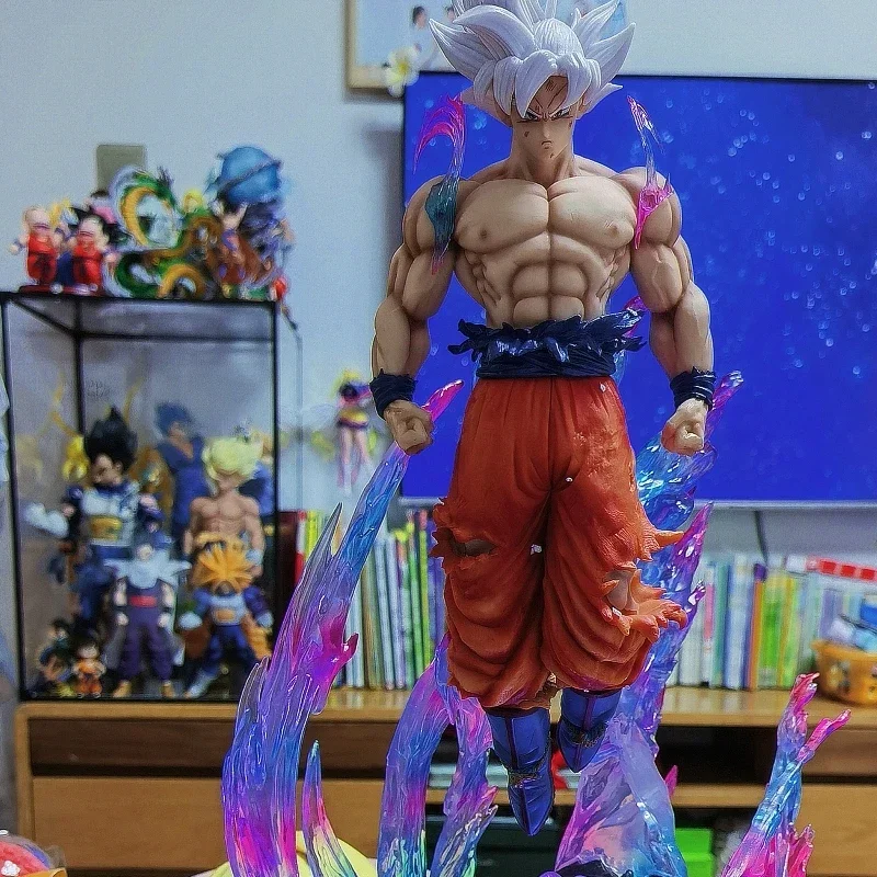 Dragon Ball Super 53cm Son Goku Gk Figure With Led Light Ultra Instinct Vegeto Anime Figures Pvc Figurine Statue Model Toy Gift