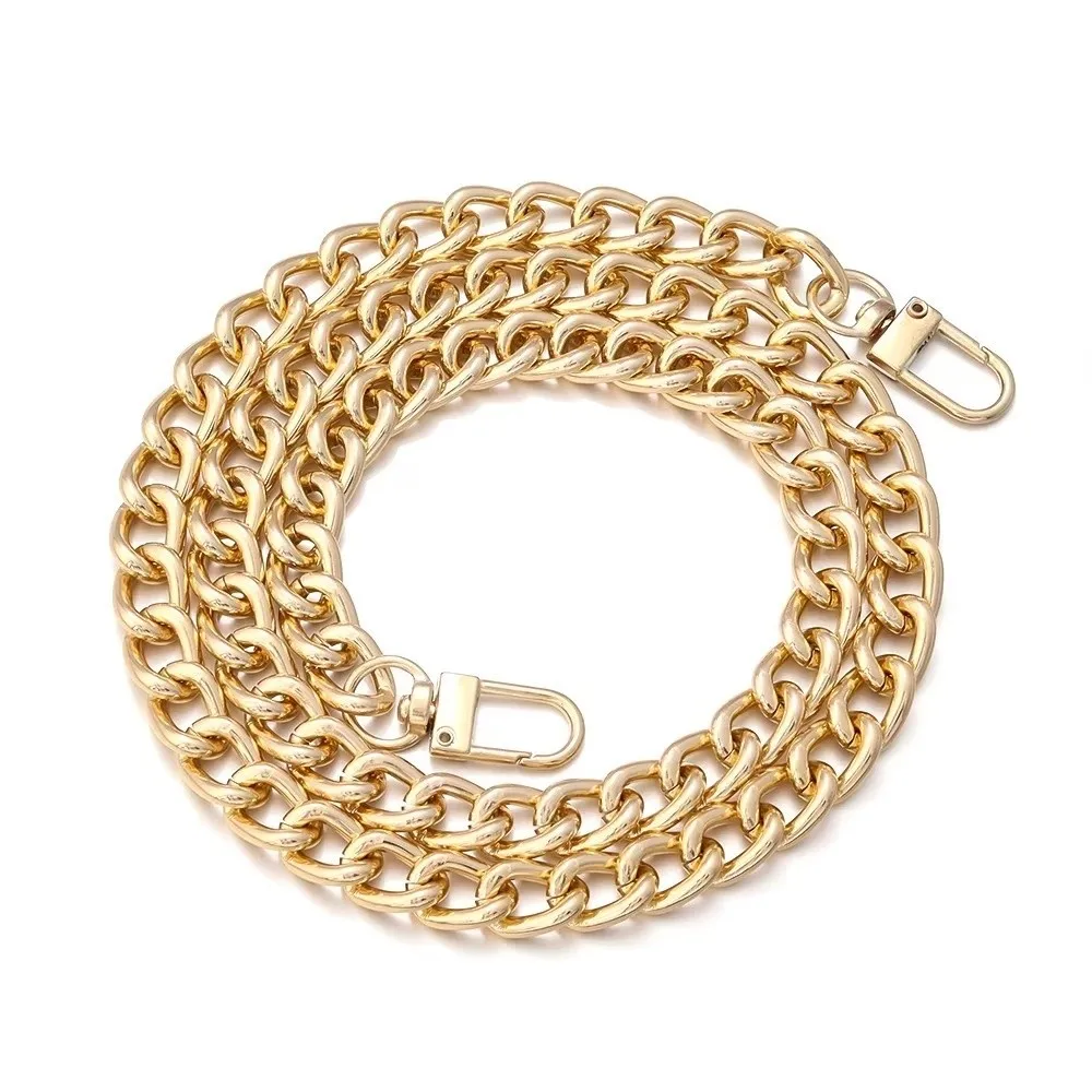 Metal Flat Chain Shoulder Bag Chain Bag Strap Extender Metal Buckle Purse Chain Strap Stainless Steel 20/60/100/120cm