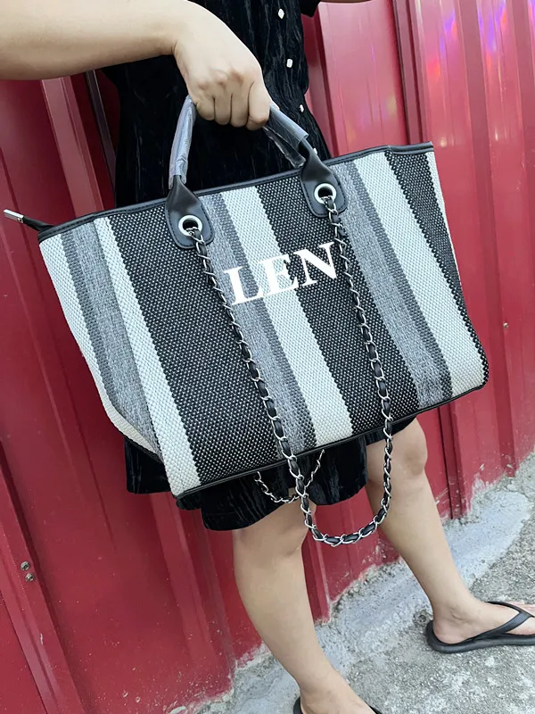 Personalised Shoulder Tote Bag, Women's Handbag, Beach Bag, custom Hand Bag, Canvas Bag, Gifts For her, Chain tote bag