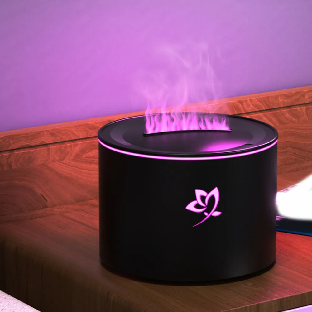 Colorful Flame Aromatherapy Diffuser with Auto Power Off and Quiet Operation for Purifying Air and Creating Calm Atmosphere