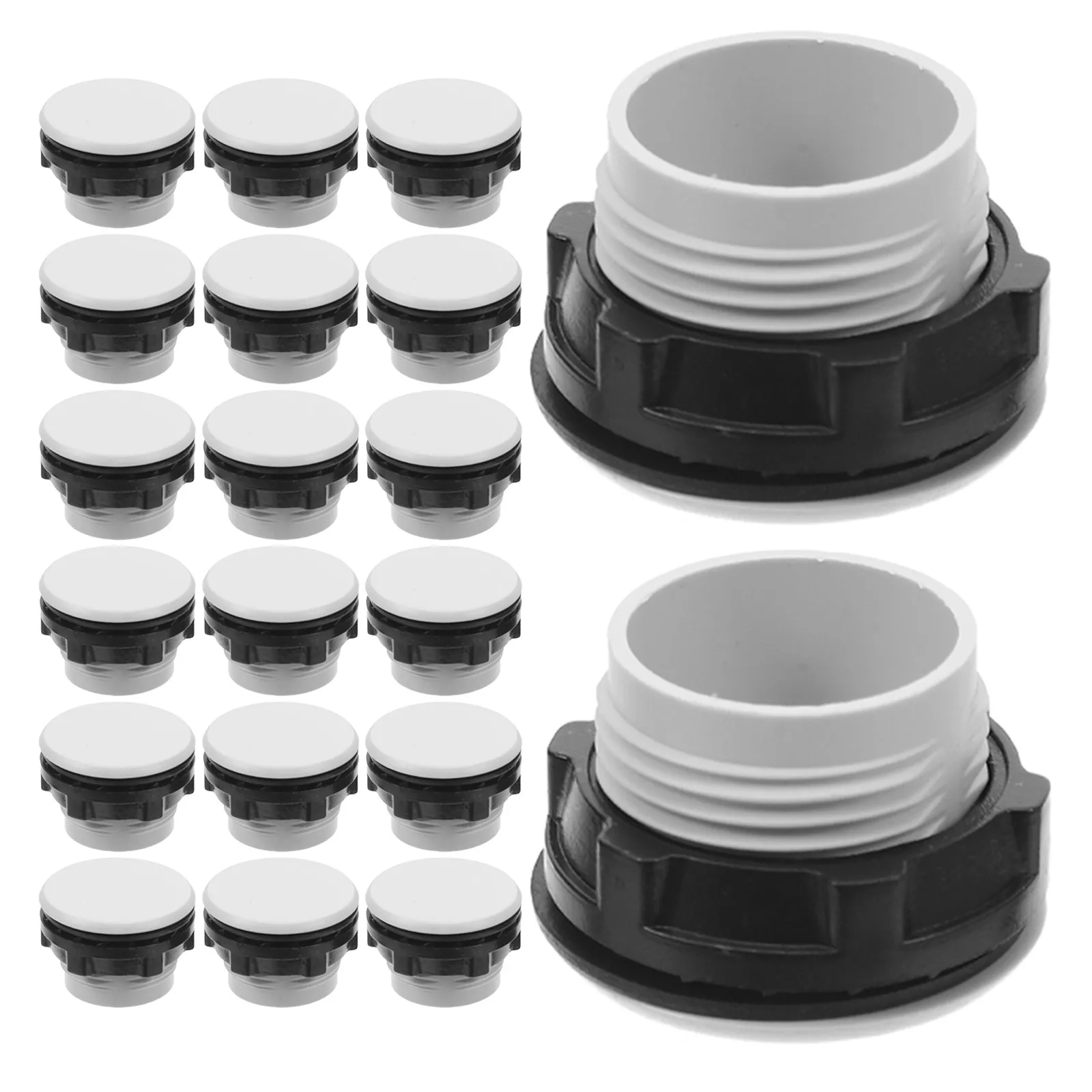 20Pcs Plastic Push Button Switch Caps Plastic Hole Plugs Dark Gray Waterproof Distribution Box Panel Mount Plug Emergency Stop
