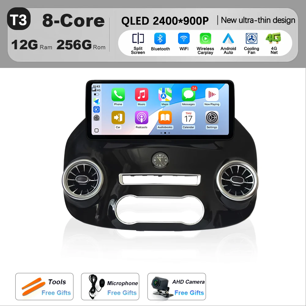 Draadloze CarPlay Voor Mercedes Benz Vito W447 2016 - 2021 Android Auto Navigatie Gps Auto Multimedia Speler Dsp Stereo 4G wifi Bt