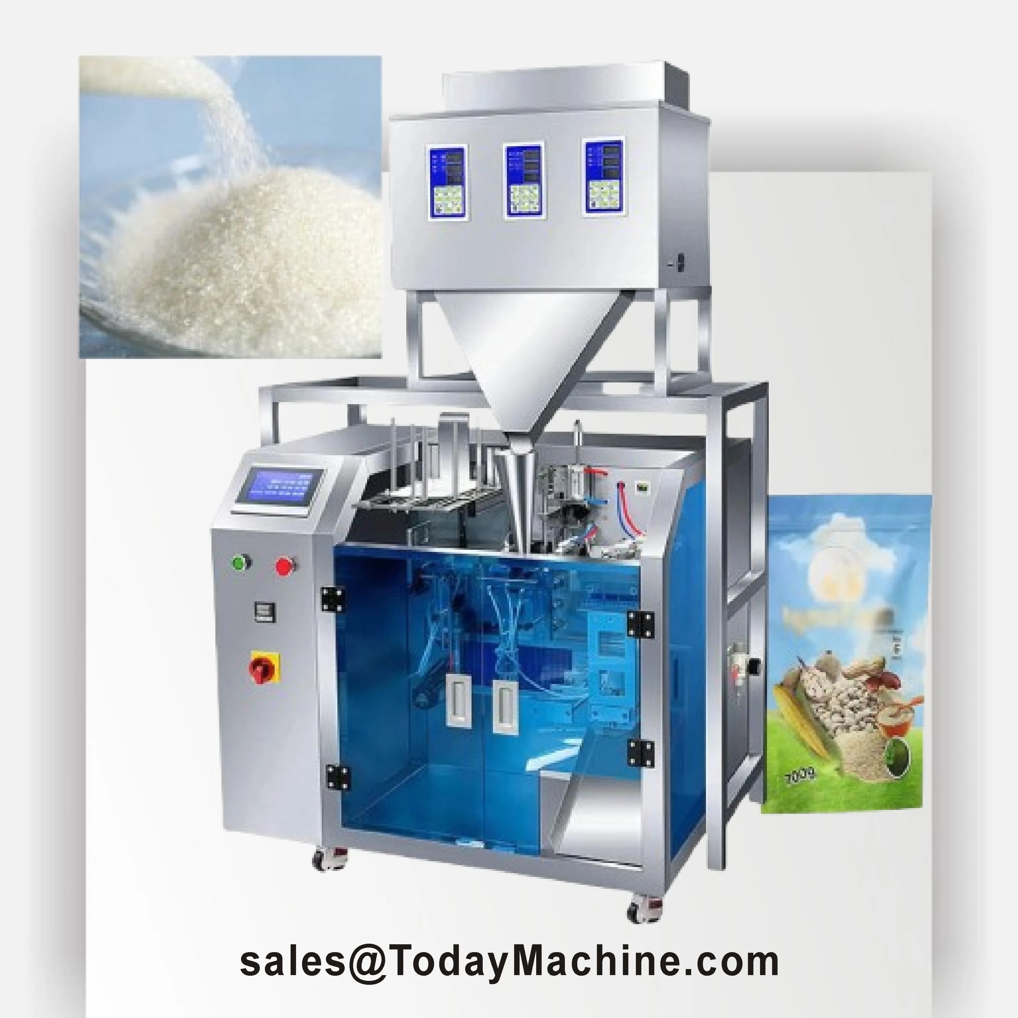 Automatic 4 Heads Linear Weigher 500g Powdered Sugar Packaging Machine