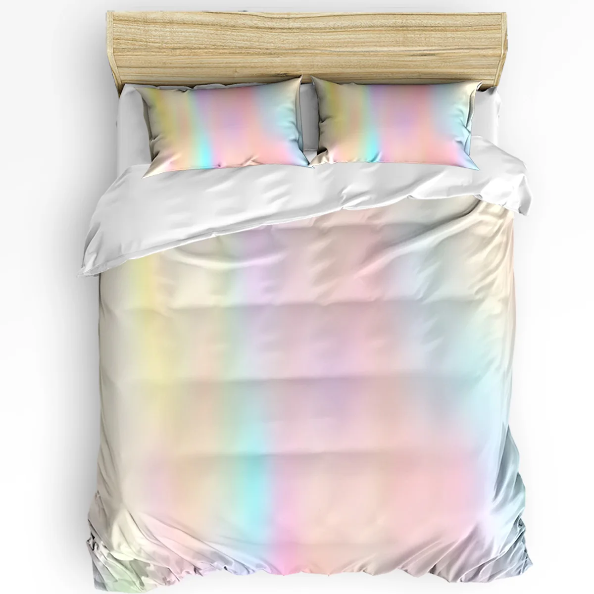 Rainbow Pink Morning Glow 3pcs Duvet Cover Set Pillow Case Bedroom Single Double Bed Comforter Bedding Set Quilt Cover