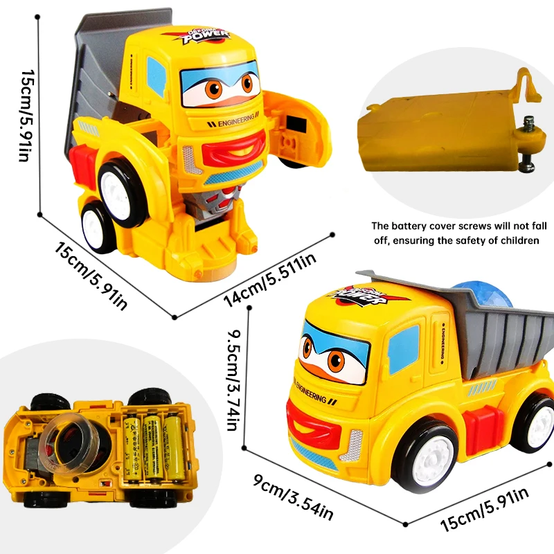 Children's electric transformable truck toy, automatic transformable truck robot, universal walking, baby's favorite toy gift