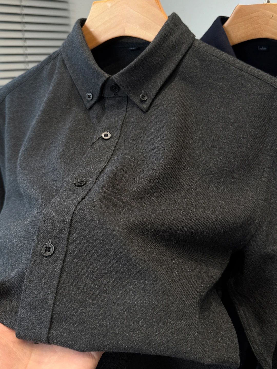 

Long Sleeve Men's Shirt Standard Fit Casual Style Modal Cotton Button up Classic Color Match Autumn Wear for Younge...