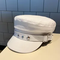 Women's Beret Black Star Hat Spring and Autumn Winter British Retro Fashion New Sea Military Style Korean Caps Mother Hats - Image 4