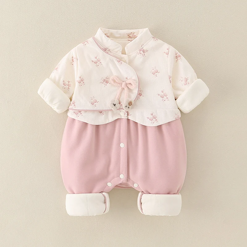 

Autumn Winter Cotton Onesie for Baby Girls 00 Day Anniversary Princ Sle Chinese New Sle Heat Preservation Long Sve...