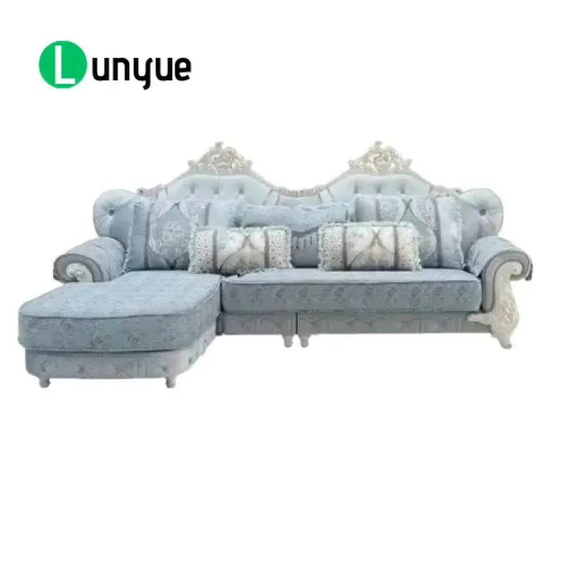 European Style Fabric Sofa Set Modern Light Luxury Living Room Furniture Simple Design for Large and Small Apartments Home