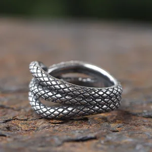 Punk Rock Rock Fashion Men's, good detail, 3D snake, gothic style, 316L stainless steel, jewelry ring biker, new, 2024 10 Main Sales Men's Stainless Steel Ring - №9