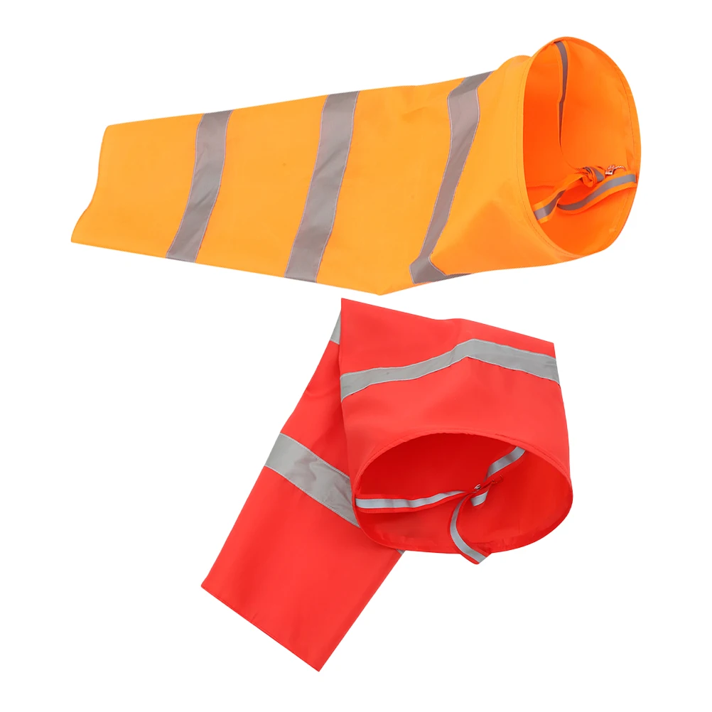 2 Pcs Waterproof Wind Direction Indicators Reflective Windsocks 80cm Red Grey Grey Oxford Cloth Durable Floating Outdoor