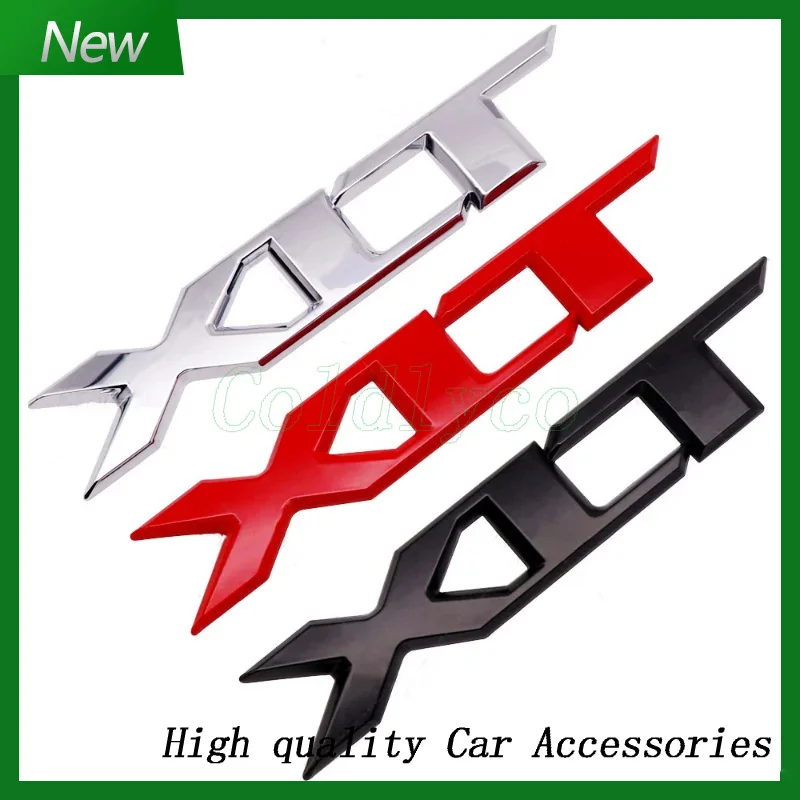 

3D Metal Chrome Red Black XLT letter Emblem Car Badge Rear Trunk Decal For RANGER XLT letter Stikcer Accessories