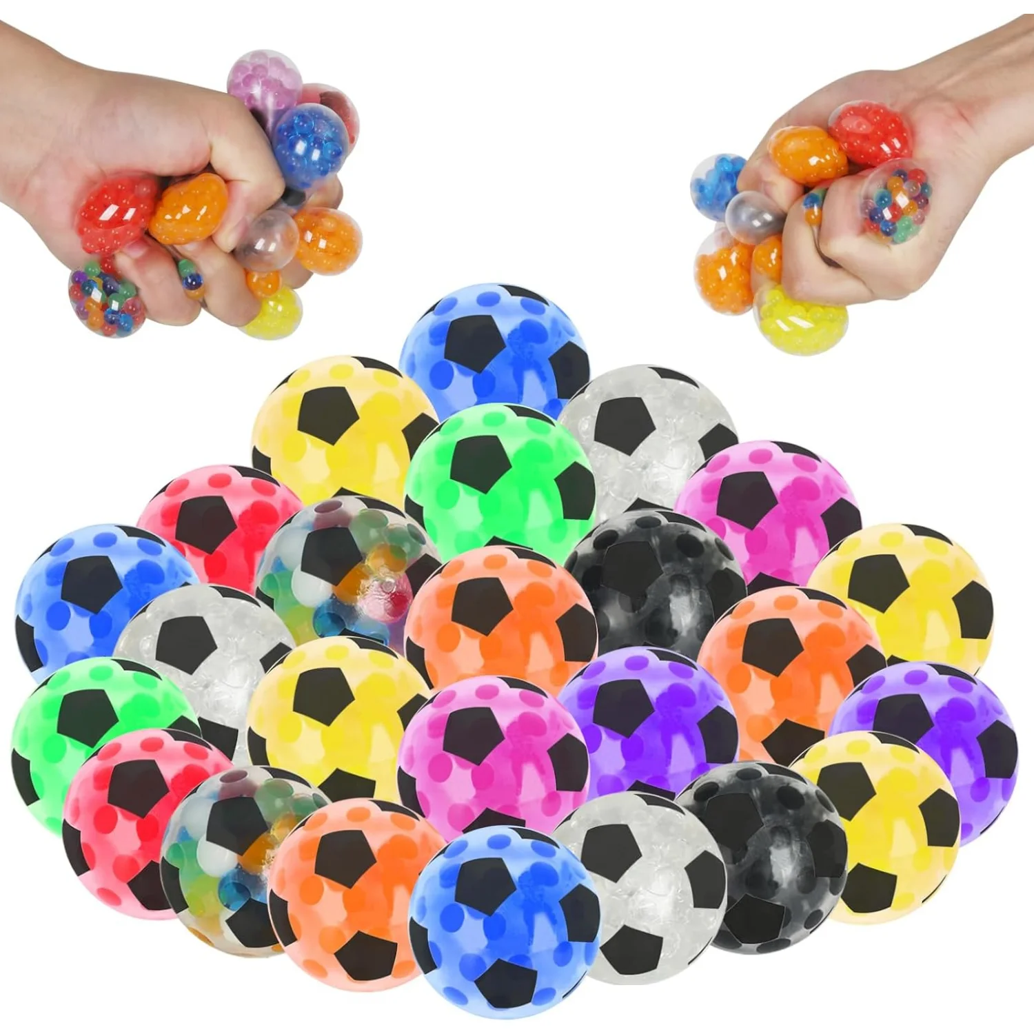 6Pcs Soccer Squishy Ball for Kids Adults Mini Stress Balls Anti-Anxiety and Fidget Balls to Relax, Birthday Gifts Bag Stuffers