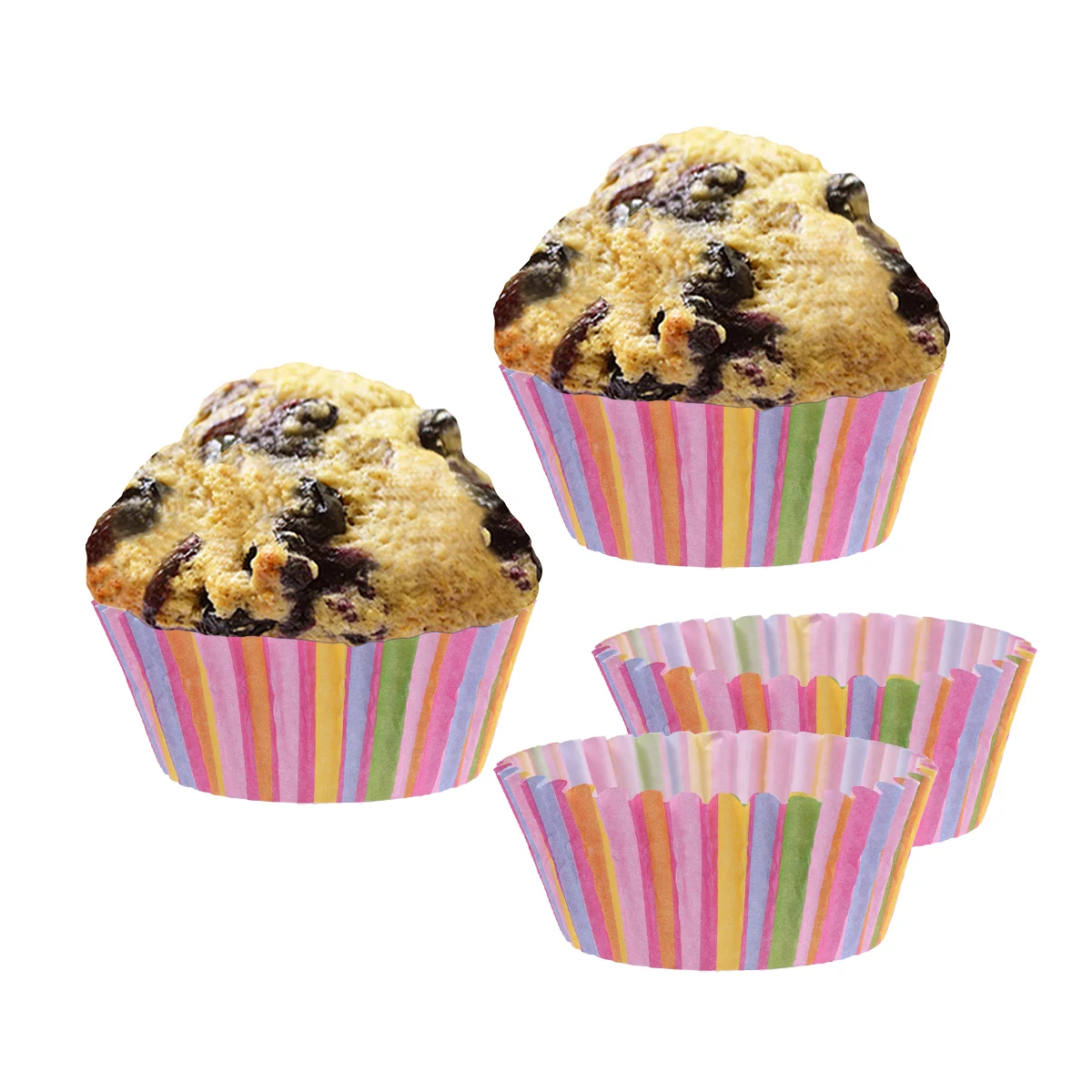 

100 pcs Heat Resistant Pe Coated Cupcake Wrappers Sturdy Round Thickened Muffin Liners Easy Release Non Stick Baking Cups For