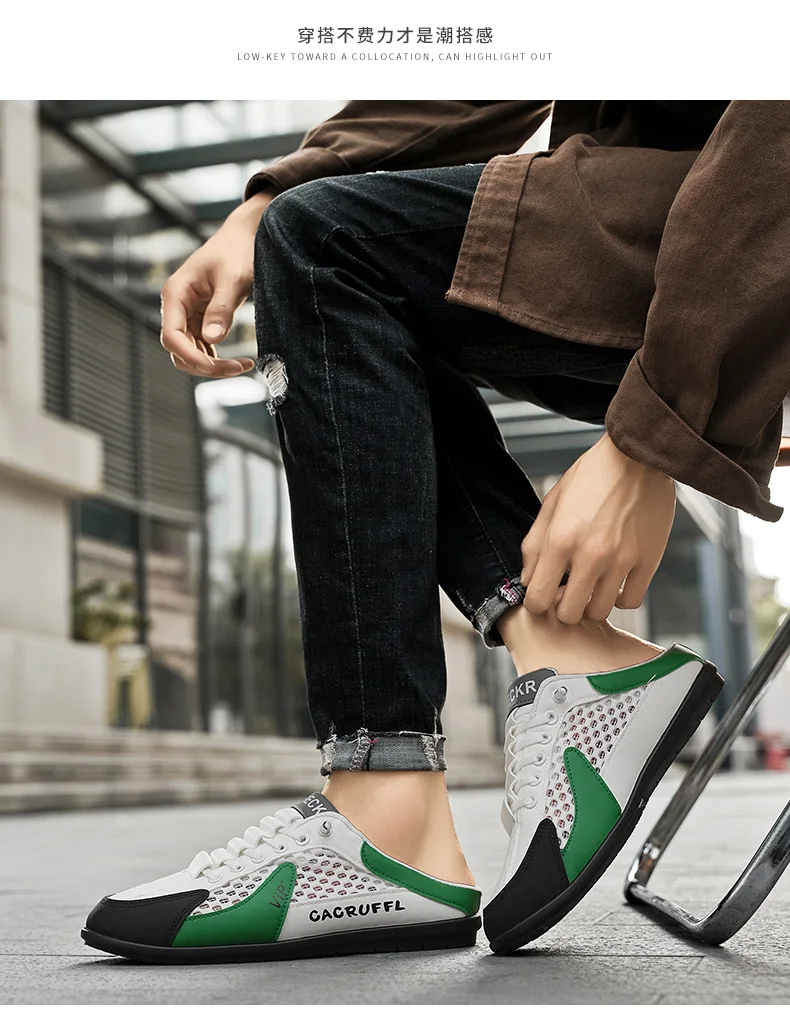 2026 Sommer Neuer Stil Geschlossene Halbschuhe für Herren mit atmungsaktivem Mesh-Slip-On-Design, modische und atmungsaktive Loafer – Detail 15