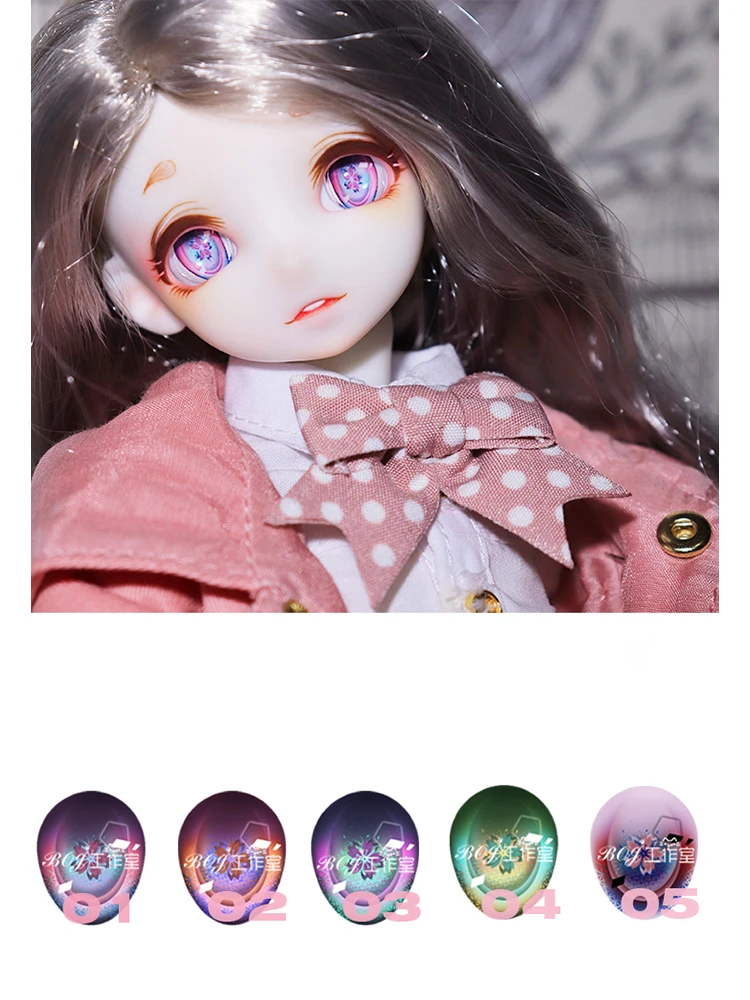 

BJD eyes 22mm doll cartoon eyes 10mm-24mm doll pressure eyes 1/12 1/8 1/6 1/4 1/3 BJD doll eyeballs with flower print