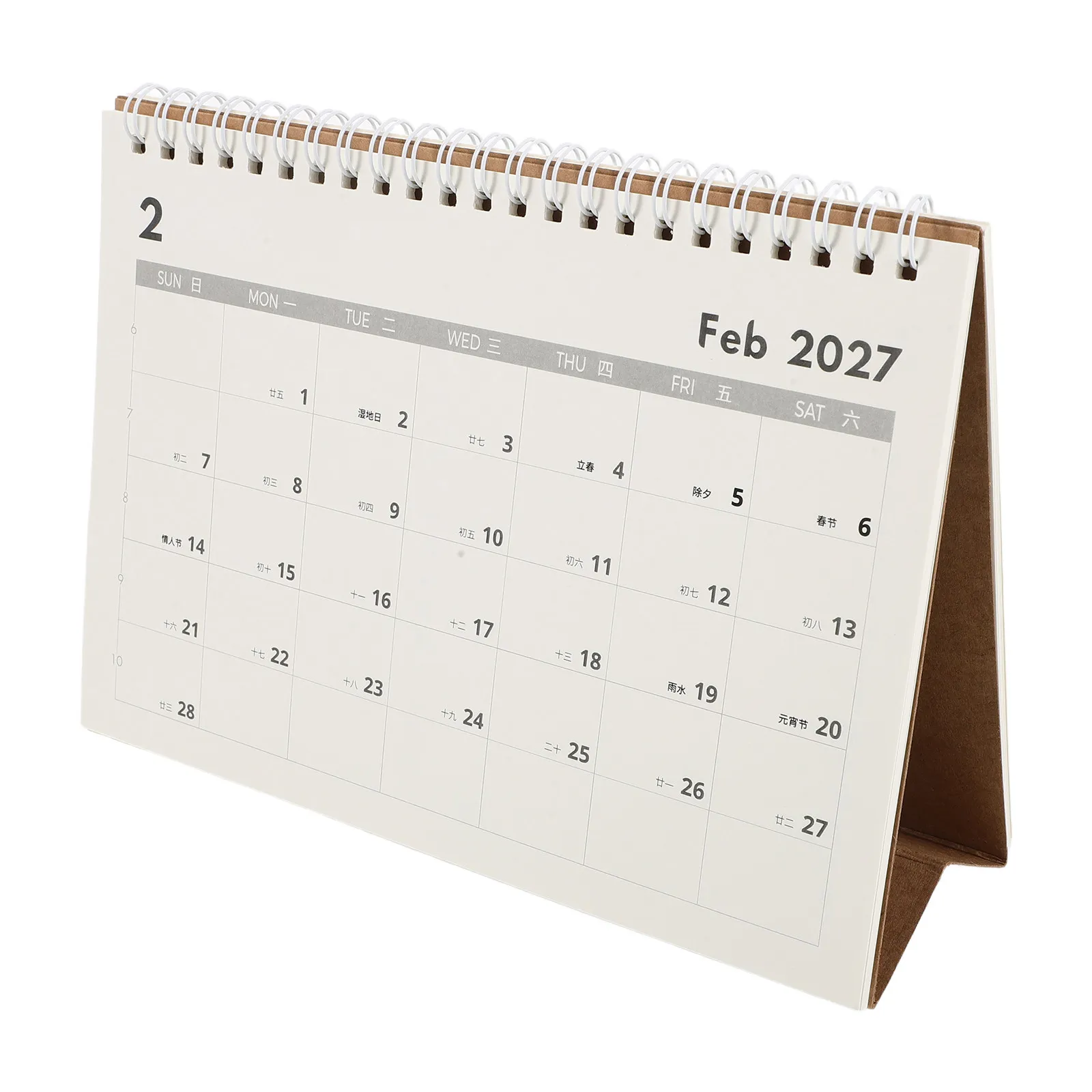 Desktop Standing Desk Calendar 2027 Monthly Planner Spiral Flip Note Pad for Meetings Events Office Home 8.3x5.9
