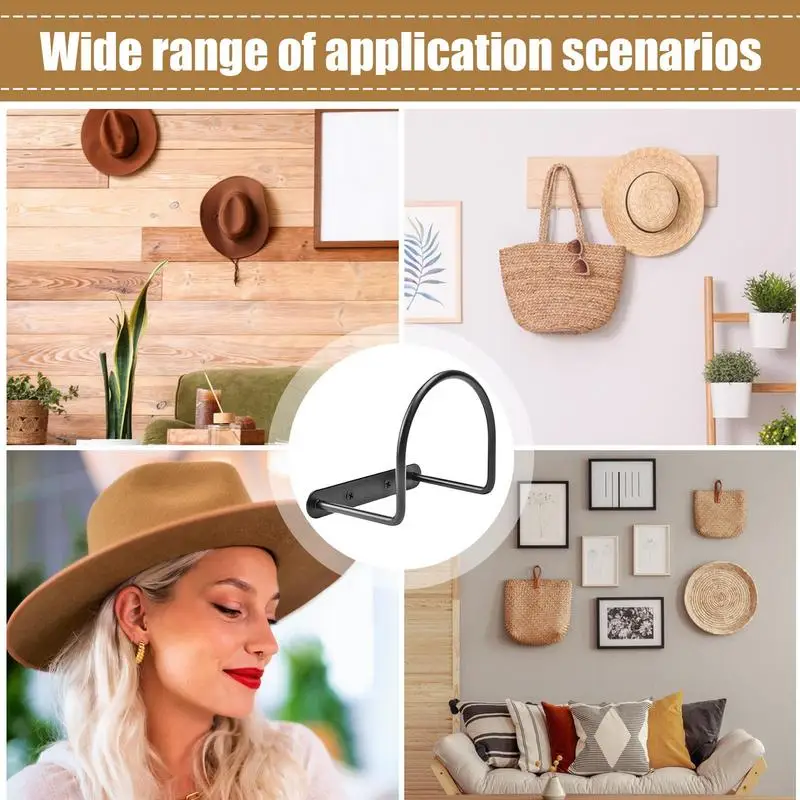 Cowboy Hat Holder Cowboy Hat Display Rack Baseball & Western Hat Wall Hanger 4x Strong Hold Metal Hat Hooks For Wide Brim Hat